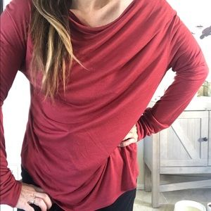 Helmut Lang modal brick color drapey top L